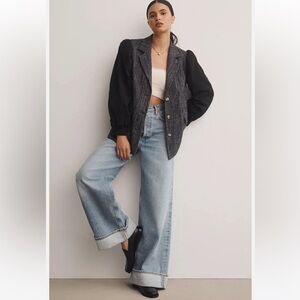 Anthropologie- Maeve Mixed Media Relaxed Jacket